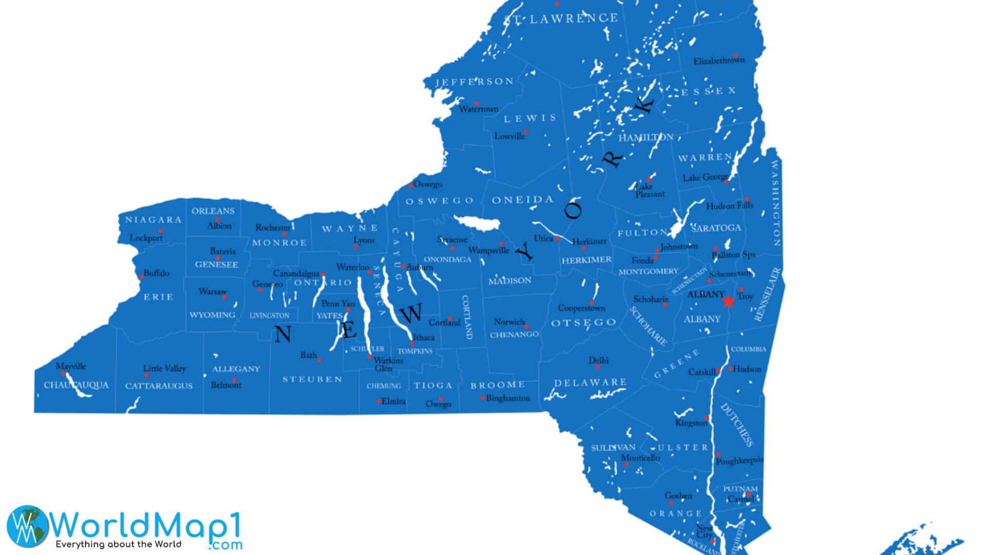 Counties Map of New York